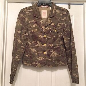 💚Levi's Tab Twills Camo Button Denim Blazer(S)(Fit XS)💚